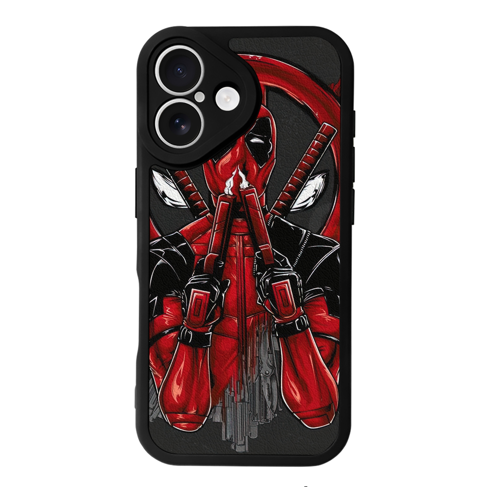 （画像用） Deadpool デッドプール 【iPhone 16シリーズ対応】シリコンスマホケース（レザー調） 材質：シリコン